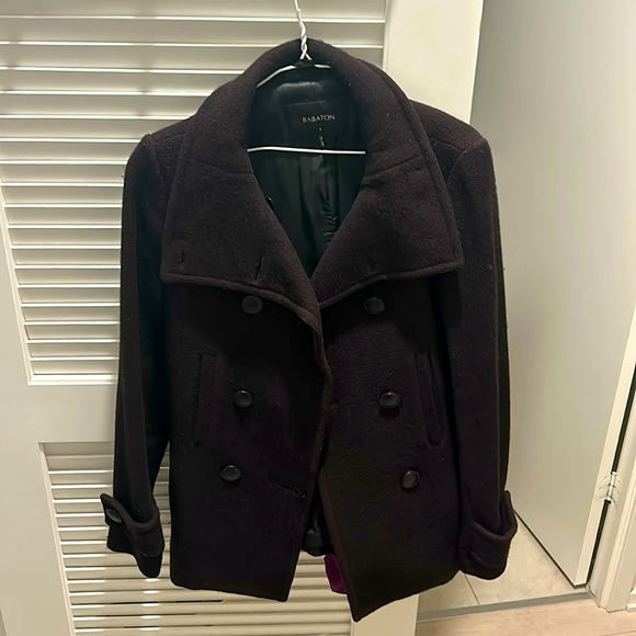 Babaton | Howell Wool Peacoat | Eggplant | Size S - Picture 1 of 8